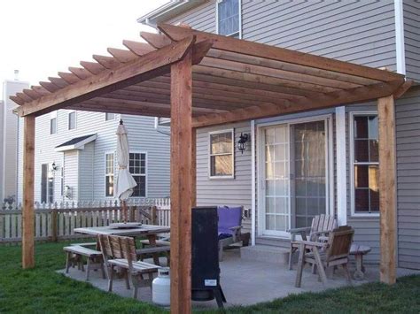 simple pergola attached to house